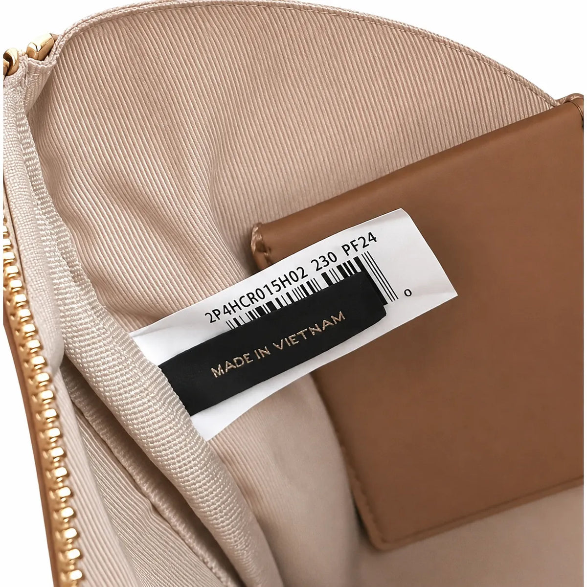 Marc Jacobs The Leather Cube Tan Smooth Leather Mini Camera Bag with Embossed J Logo & Detachable Wide Strap