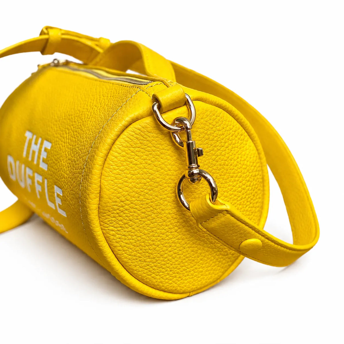 Marc Jacobs Women's Yellow Leather Crossbody Bag - Mini Cylindrical Boston Shoulder Bag with Adjustable Shoulder Strap