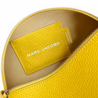 Marc Jacobs Women's Yellow Leather Crossbody Bag - Mini Cylindrical Boston Shoulder Bag with Adjustable Shoulder Strap