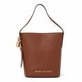 Marc Jacobs Brown Pebble Pattern | Signature Lock Details Adjustable Shoulder Strap Women's Designer Handbag