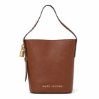 Marc Jacobs Brown Pebble Pattern | Signature Lock Details Adjustable Shoulder Strap Women's Designer Handbag