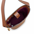 Marc Jacobs Brown Pebble Pattern | Signature Lock Details Adjustable Shoulder Strap Women's Designer Handbag
