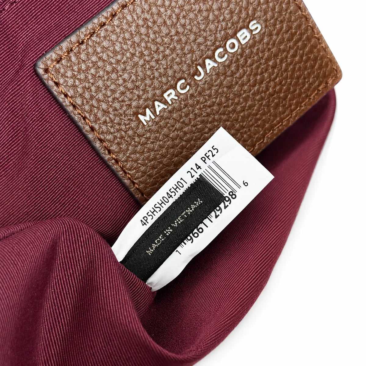 Marc Jacobs Brown Pebble Pattern | Signature Lock Details Adjustable Shoulder Strap Women's Designer Handbag