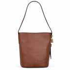 Marc Jacobs Brown Pebble Pattern | Signature Lock Details Adjustable Shoulder Strap Women's Designer Handbag