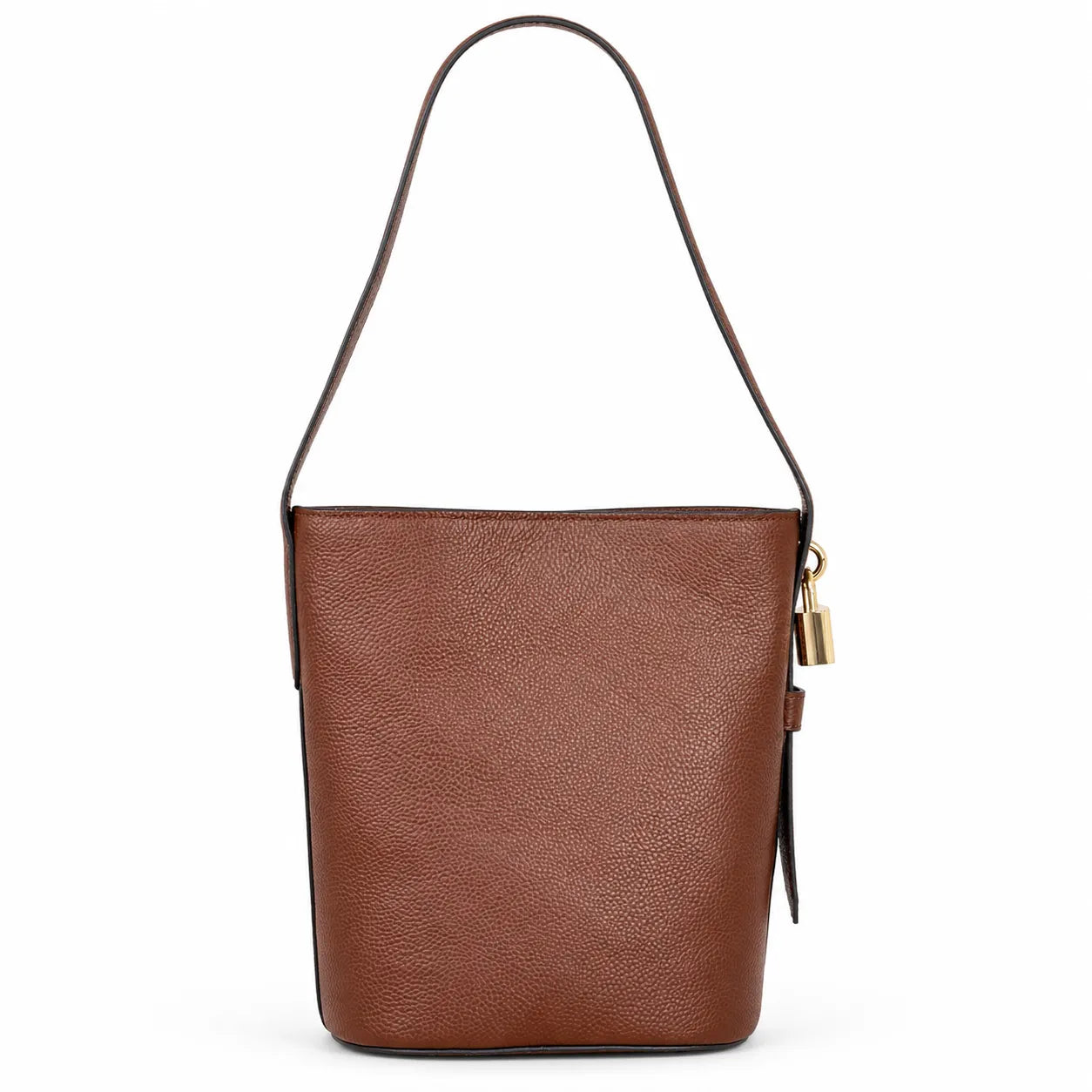 Marc Jacobs Brown Pebble Pattern | Signature Lock Details Adjustable Shoulder Strap Women's Designer Handbag