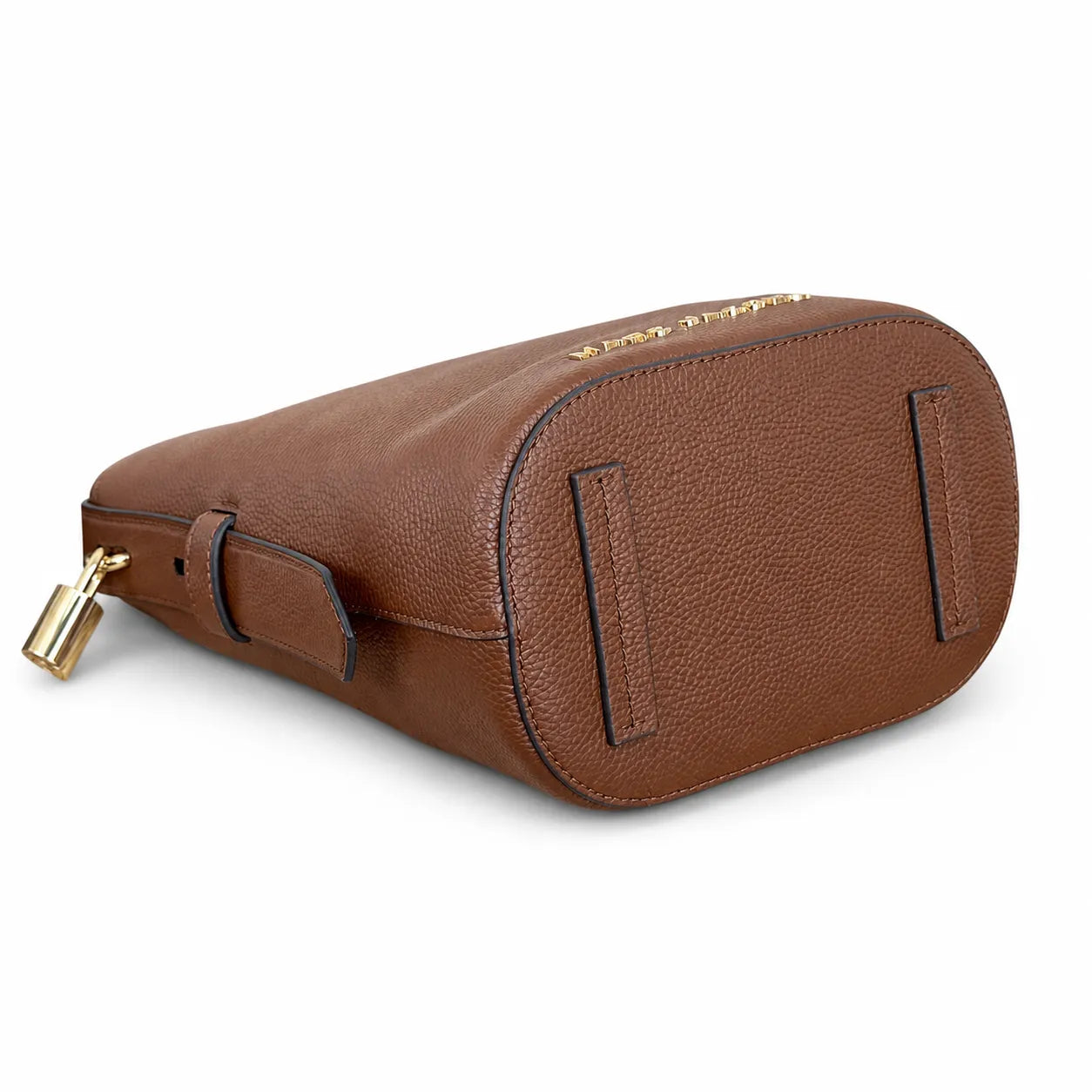 Marc Jacobs Brown Pebble Pattern | Signature Lock Details Adjustable Shoulder Strap Women's Designer Handbag