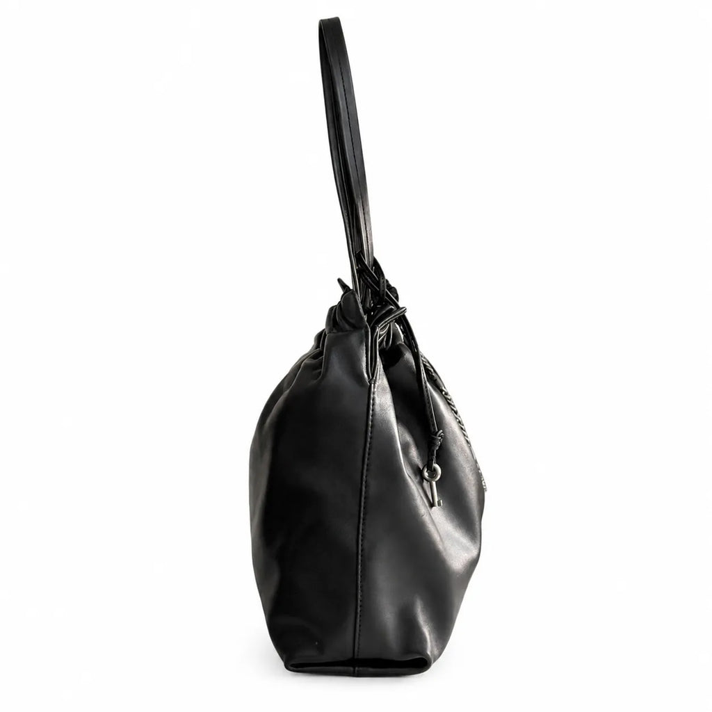 Marc Jacobs Cristina | Black lambskin  chain trim  top handle  women's designer shoulder bag