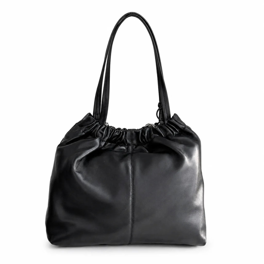 Marc Jacobs Cristina | Black lambskin  chain trim  top handle  women's designer shoulder bag