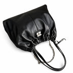 Marc Jacobs Cristina | Black lambskin  chain trim  top handle  women's designer shoulder bag