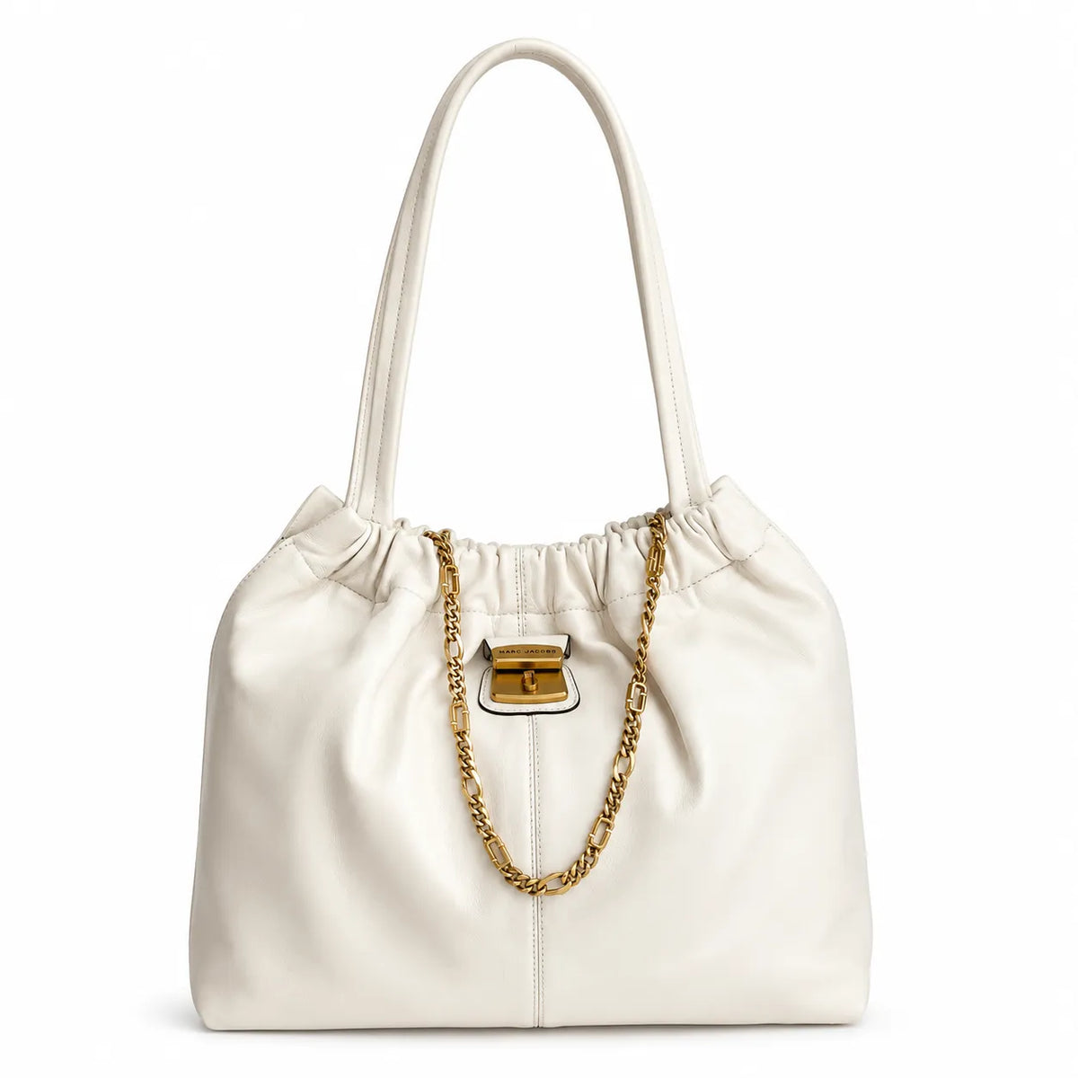 Marc Jacobs Cristina | Black lambskin  chain trim  top handle  women's designer shoulder bag
