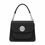 Marc Jacobs J Marc | Black pebbled leather signature rotating J-clasp chain and leather shoulder strap women's designer crossbody bag