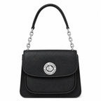 Marc Jacobs J Marc | Black pebbled leather signature rotating J-clasp chain and leather shoulder strap women's designer crossbody bag