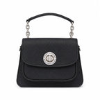 Marc Jacobs J Marc | Black pebbled leather signature rotating J-clasp chain and leather shoulder strap women's designer crossbody bag
