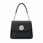 Marc Jacobs J Marc | Black pebbled leather signature rotating J-clasp chain and leather shoulder strap women's designer crossbody bag