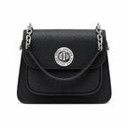 Marc Jacobs J Marc | Black pebbled leather signature rotating J-clasp chain and leather shoulder strap women's designer crossbody bag
