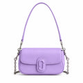 Marc Jacobs Clover in lavender | Smooth pebbled leather signature J-shaped buckle flap detachable chain shoulder strap women's designer mini crossbody bag