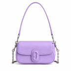 Marc Jacobs Clover in lavender | Smooth pebbled leather signature J-shaped buckle flap detachable chain shoulder strap women's designer mini crossbody bag