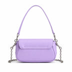 Marc Jacobs Clover in lavender | Smooth pebbled leather signature J-shaped buckle flap detachable chain shoulder strap women's designer mini crossbody bag