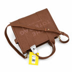 Marc Jacobs | Brown pebbled leather embossed logo  detachable shoulder strap  women's commuter handbag