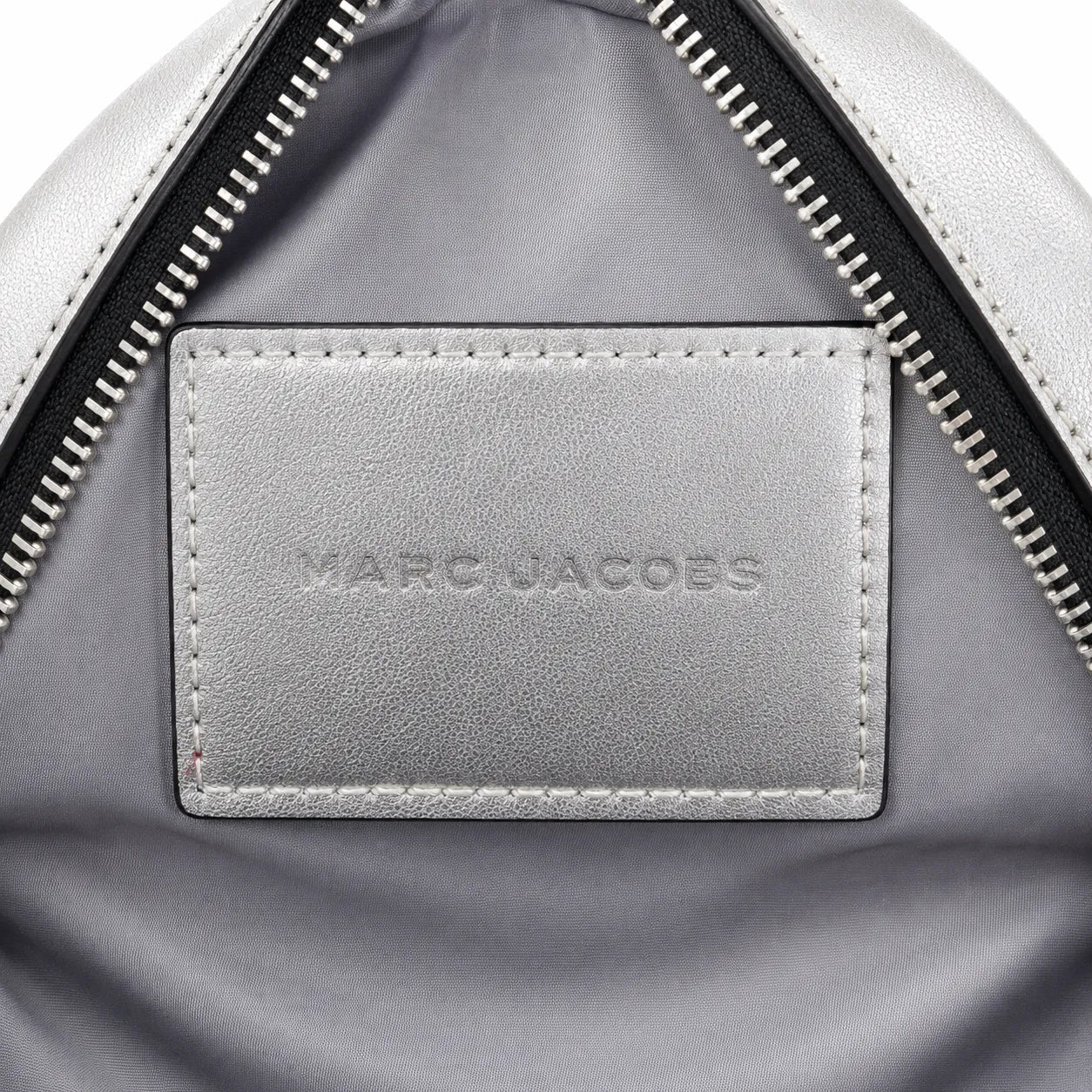 Marc Jacobs Mini Dome Metallic Silver | Embossed Logo  Detachable Jacquard Shoulder Strap  Women's Designer Crossbody Bag