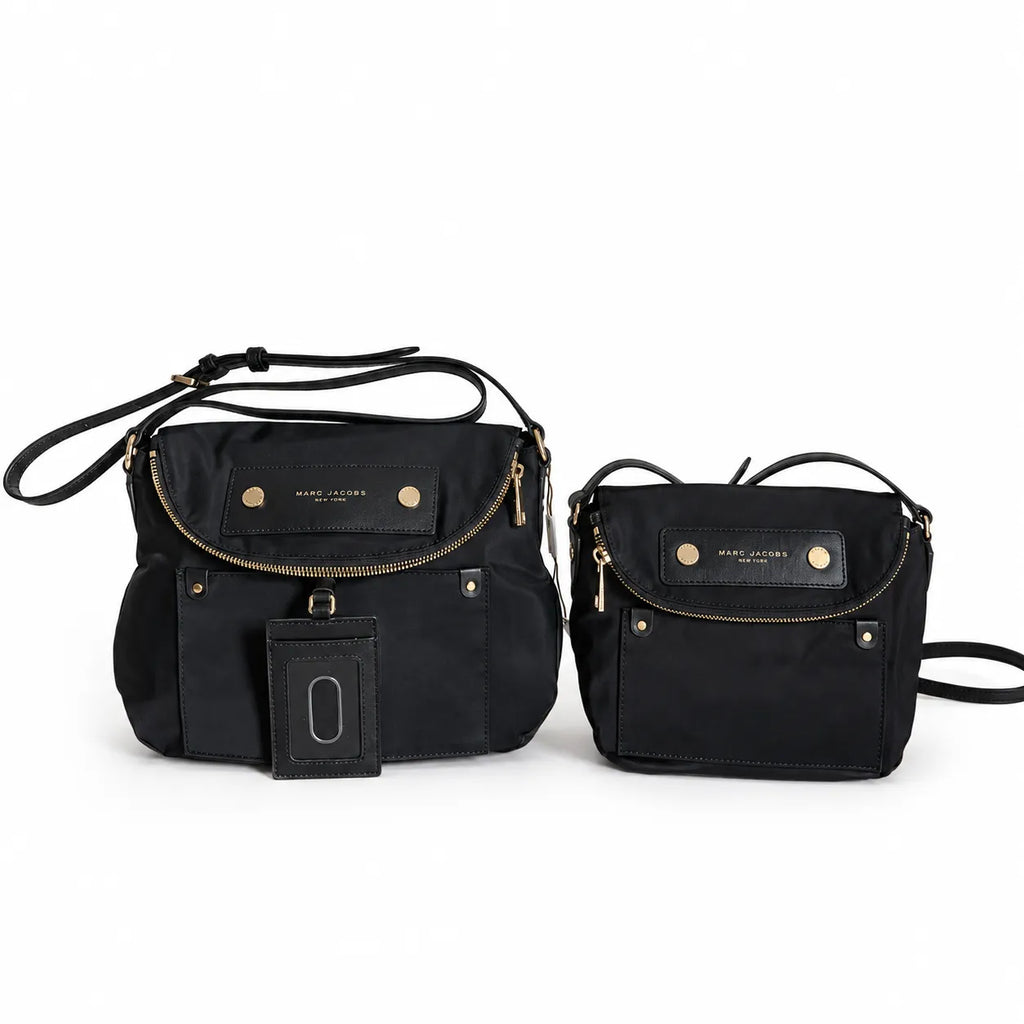 Marc Jacobs Preppy | Black  detachable shoulder strap lightweight travel tote bag for women
