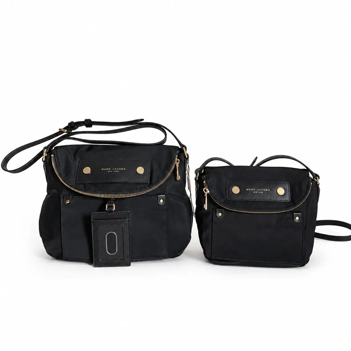 Marc Jacobs Preppy | Black  detachable shoulder strap lightweight travel tote bag for women
