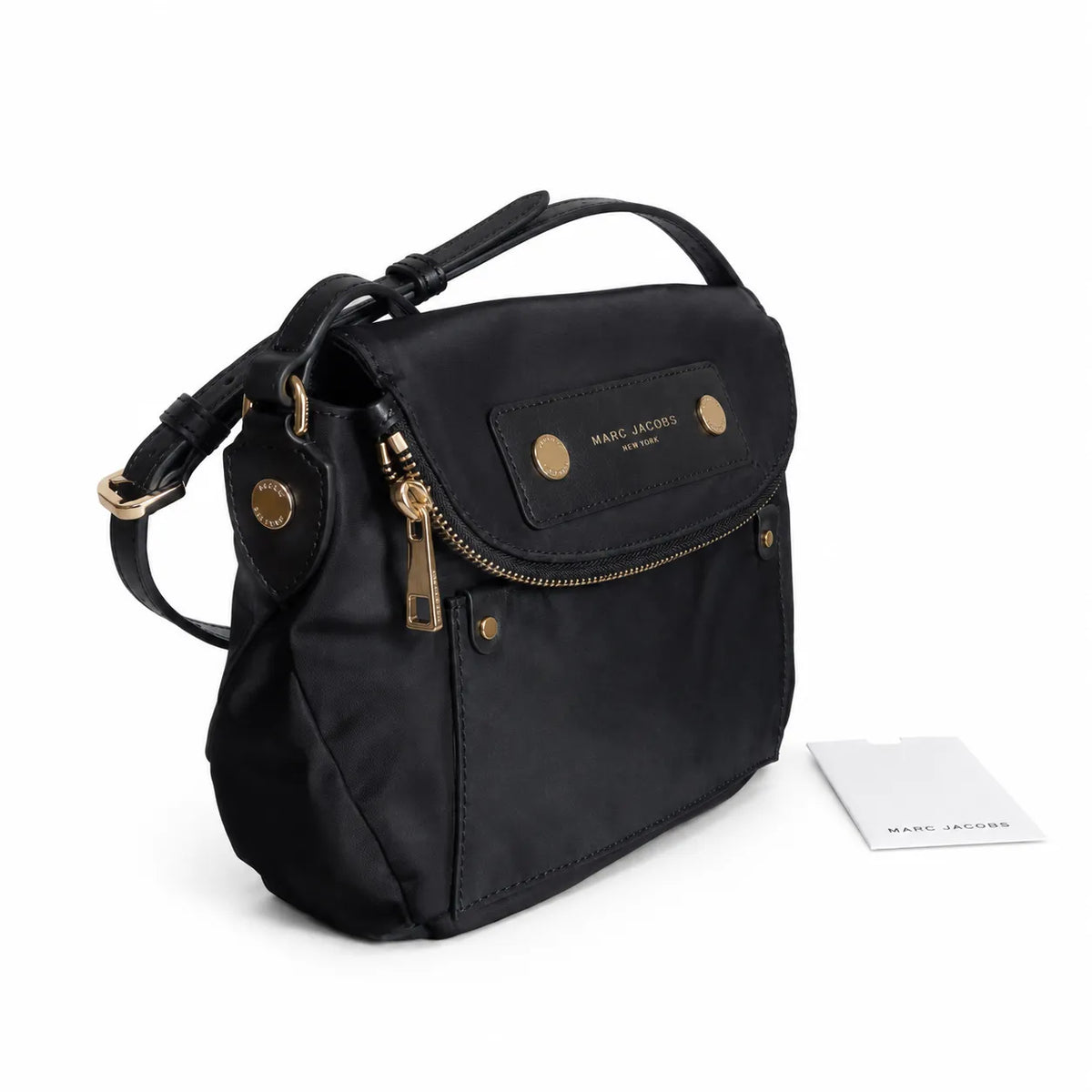 Marc Jacobs Preppy | Black  detachable shoulder strap lightweight travel tote bag for women