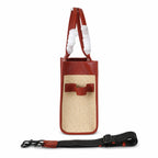 Marc Jacobs Raffia and Leather | Rust Red Trim      Embossed Logo Detachable Shoulder Strap Women's Designer Summer Handbag