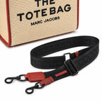 Marc Jacobs Raffia and Leather | Rust Red Trim      Embossed Logo Detachable Shoulder Strap Women's Designer Summer Handbag