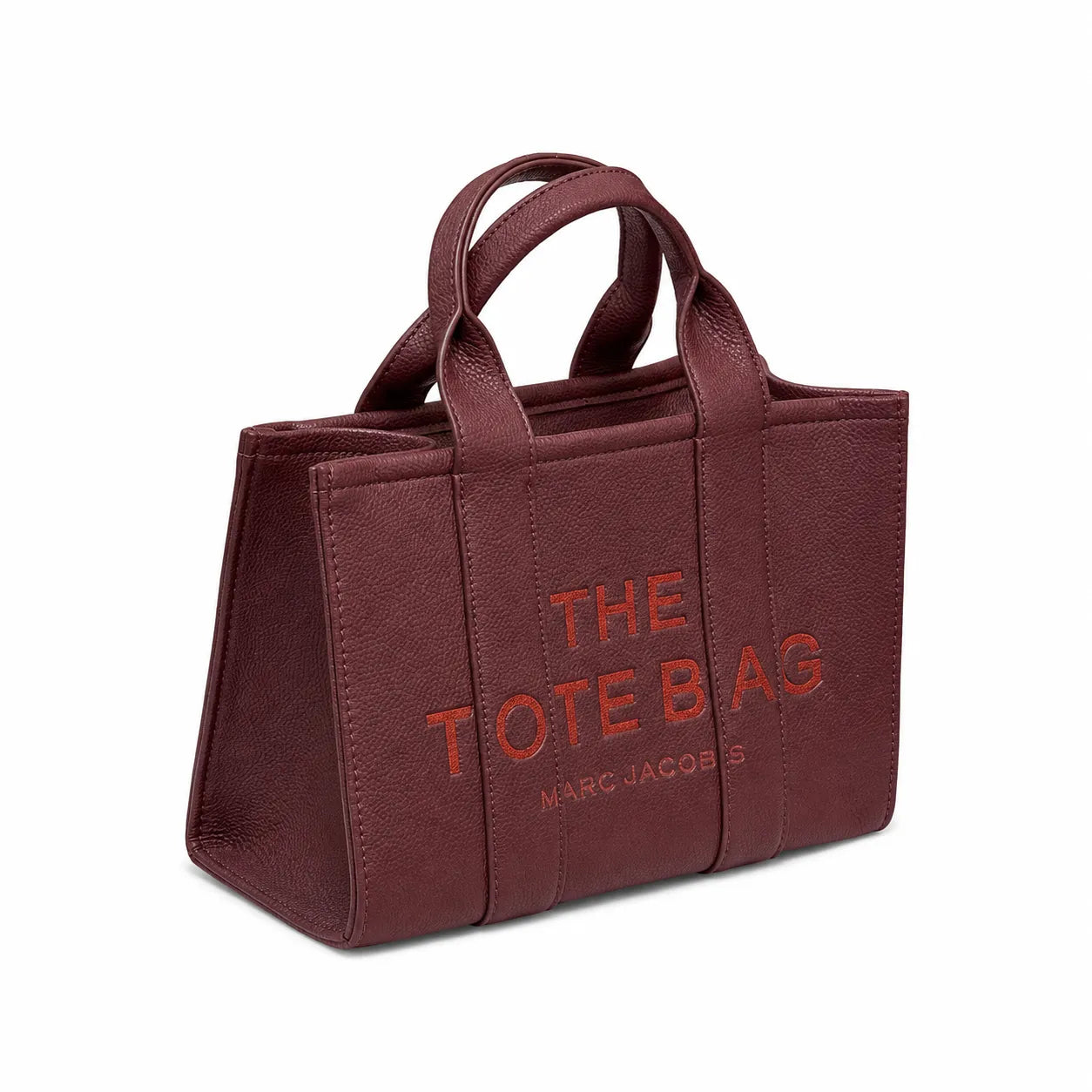 Marc Jacobs | Brown pebbled leather embossed logo detachable shoulder strap women's commuter handbag