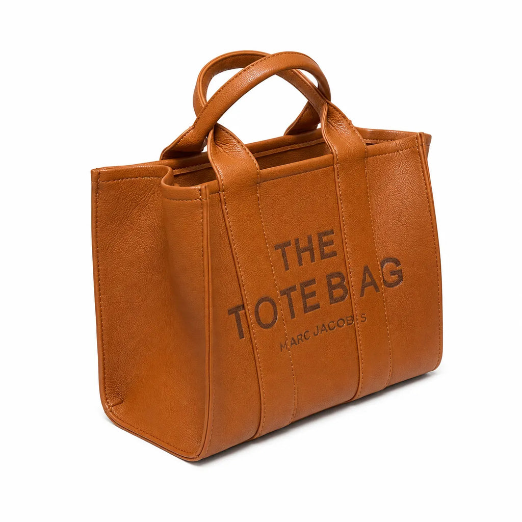 Marc Jacobs | Brown pebbled leather embossed logo detachable shoulder strap women's commuter handbag