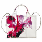 Marc Jacobs Medium Future Floral | White base with vibrant floral print  embossed logo detachable shoulder strap  women's commuter tote bag