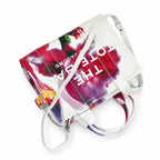 Marc Jacobs Medium Future Floral | White base with vibrant floral print  embossed logo detachable shoulder strap  women's commuter tote bag