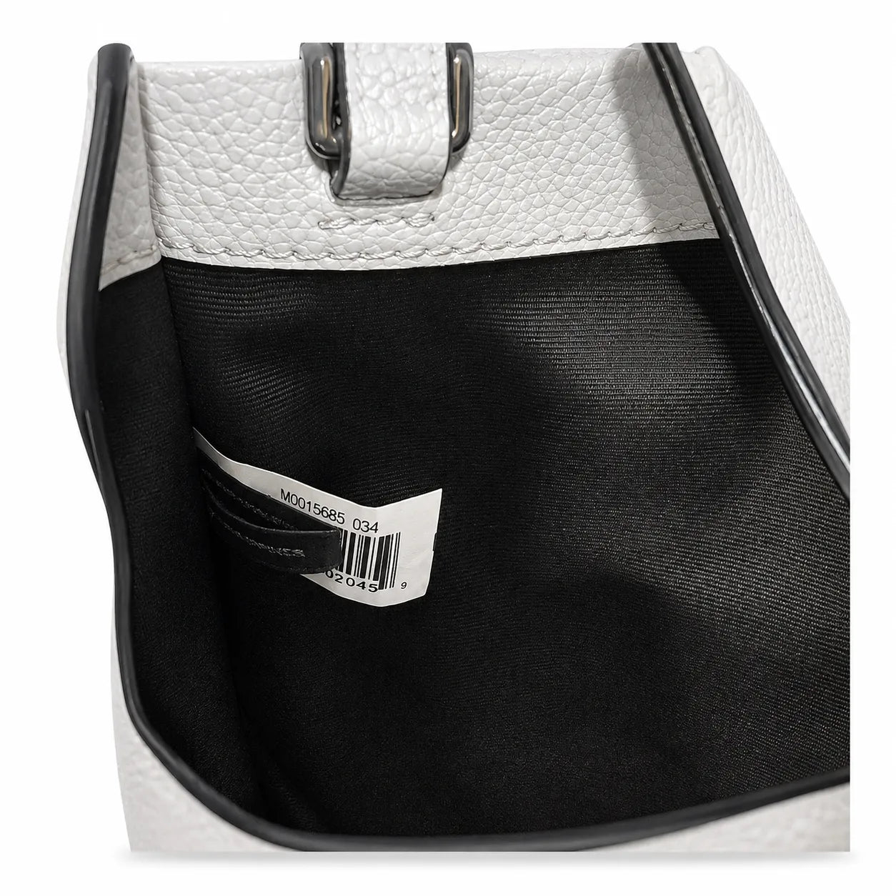 Marc Jacobs The Mini Grind | Light grey pebbled leather  embossed logo  detachable shoulder strap  women's commuter handbag