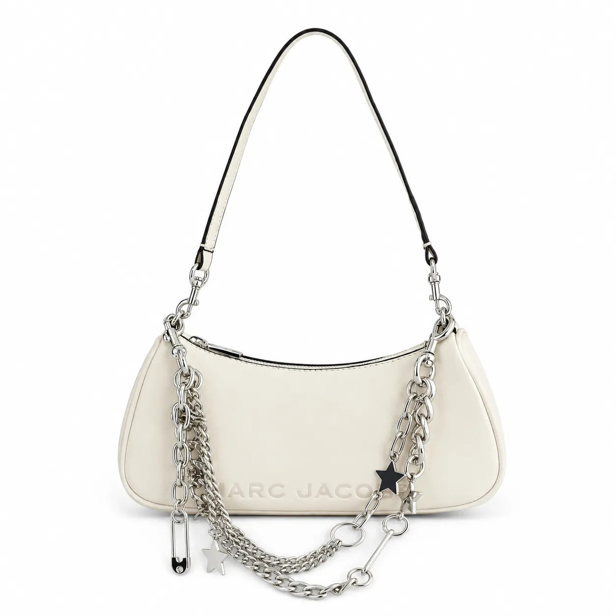 Marc Jacobs The Charm | Off-white smooth leather women's Y2K designer crossbody bag with detachable shoulder strap