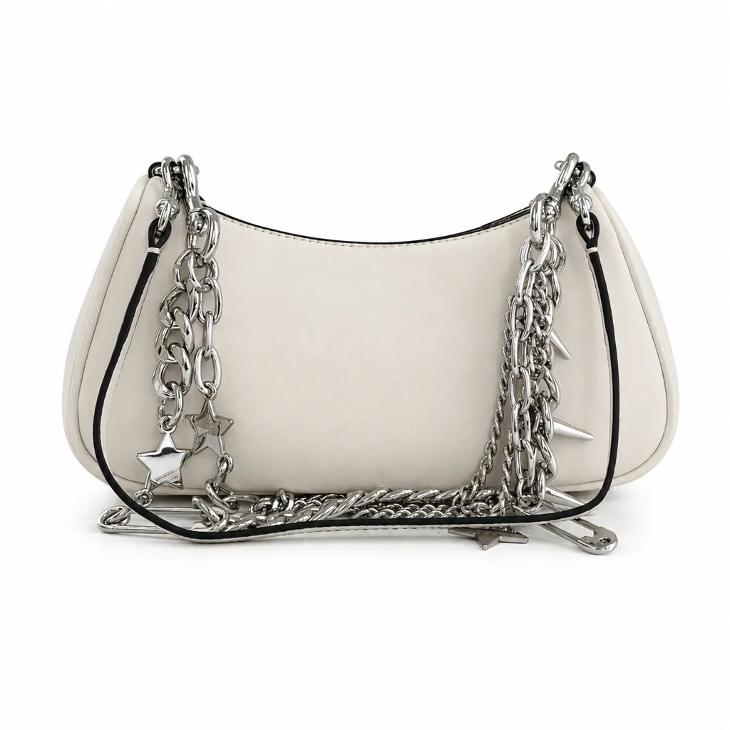Marc Jacobs The Charm | Off-white smooth leather women's Y2K designer crossbody bag with detachable shoulder strap