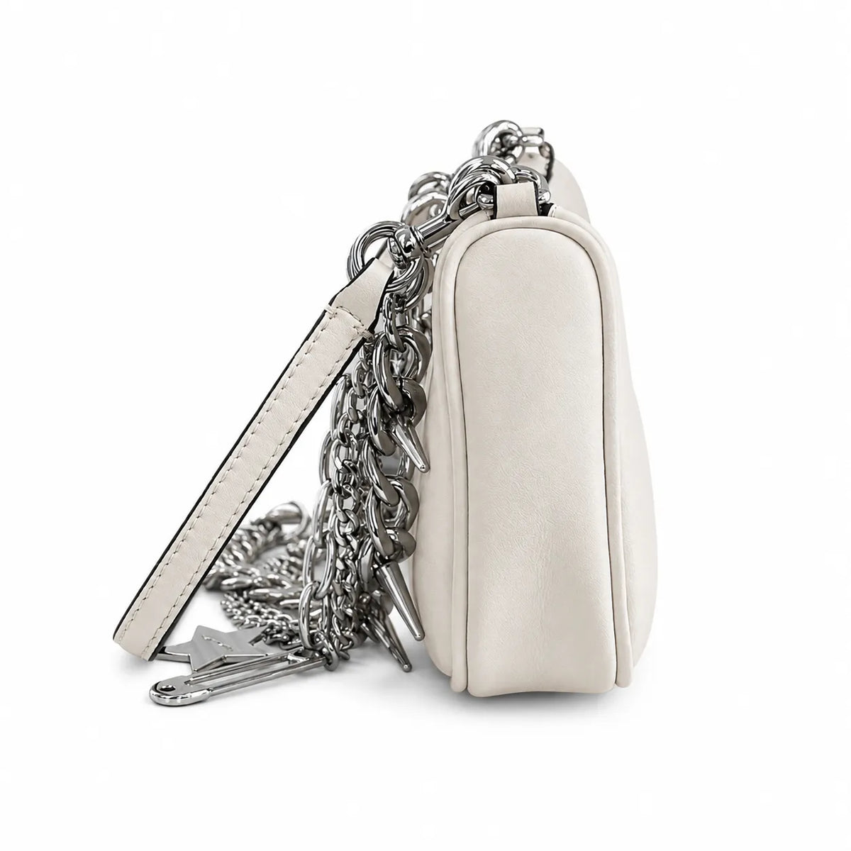 Marc Jacobs The Charm | Off-white smooth leather women's Y2K designer crossbody bag with detachable shoulder strap
