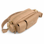 Marc Jacobs Cargo | Nude pebbled leather adjustable shoulder strap  embossed logo women's designer crossbody bag