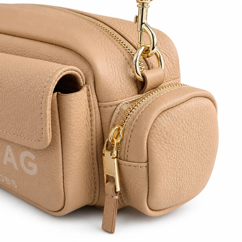Marc Jacobs Cargo | Nude pebbled leather adjustable shoulder strap  embossed logo women's designer crossbody bag