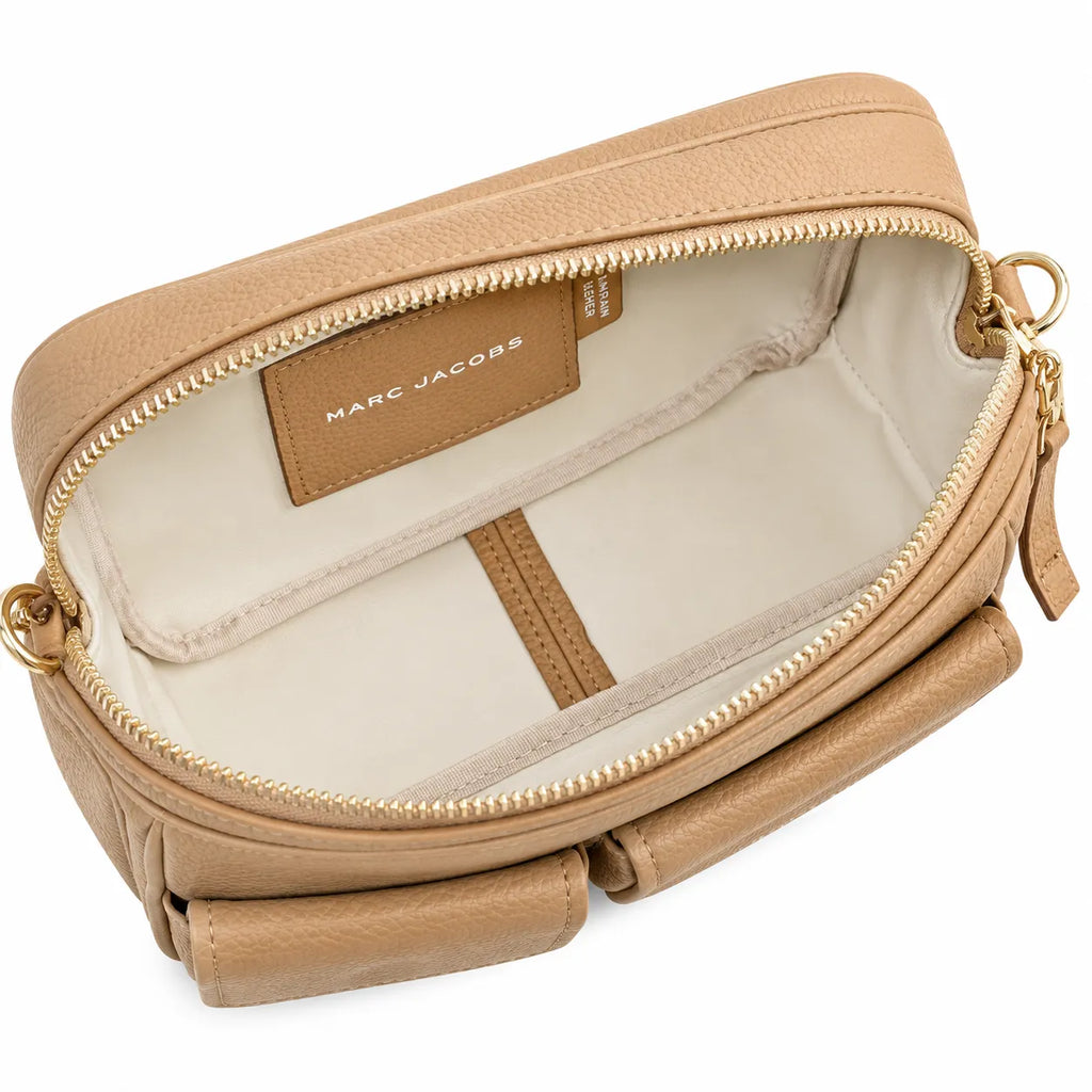 Marc Jacobs Cargo | Nude pebbled leather adjustable shoulder strap  embossed logo women's designer crossbody bag