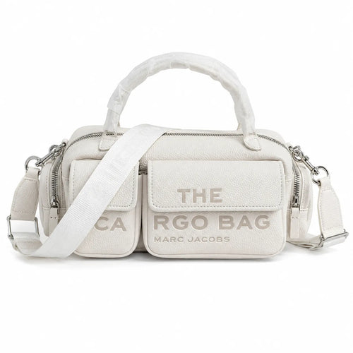Marc Jacobs Cargo | Nude pebbled leather adjustable shoulder strap  embossed logo women's designer crossbody bag