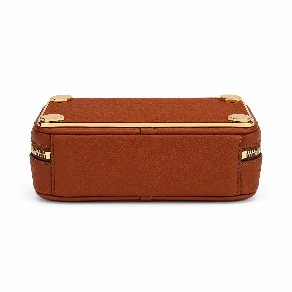 Marc Jacobs | Brown pebbled leather  gold-tone corner protectors and chain shoulder strap  embossed logo  women's designer camera bag