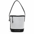 Marc Jacobs | White canvas and black leather silver clasp charm  adjustable shoulder strap women's designer crossbody bag