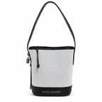 Marc Jacobs | White canvas and black leather silver clasp charm  adjustable shoulder strap women's designer crossbody bag
