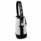 Marc Jacobs | White canvas and black leather silver clasp charm  adjustable shoulder strap women's designer crossbody bag