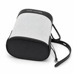 Marc Jacobs | White canvas and black leather silver clasp charm  adjustable shoulder strap women's designer crossbody bag