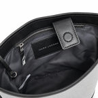 Marc Jacobs | White canvas and black leather silver clasp charm  adjustable shoulder strap women's designer crossbody bag