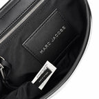 Marc Jacobs | White canvas and black leather silver clasp charm  adjustable shoulder strap women's designer crossbody bag