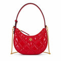 Tory Burch Willa Quilted Patent Leather | Red with Gold Double T Logo  Chain and Leather Shoulder Strap Women's Designer Shoulder Handbag