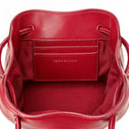 Tory Burch Kira Mini Quilted Backpack | Burgundy distressed leather gold double T logo    adjustable chain and leather shoulder strap women's designer backpack